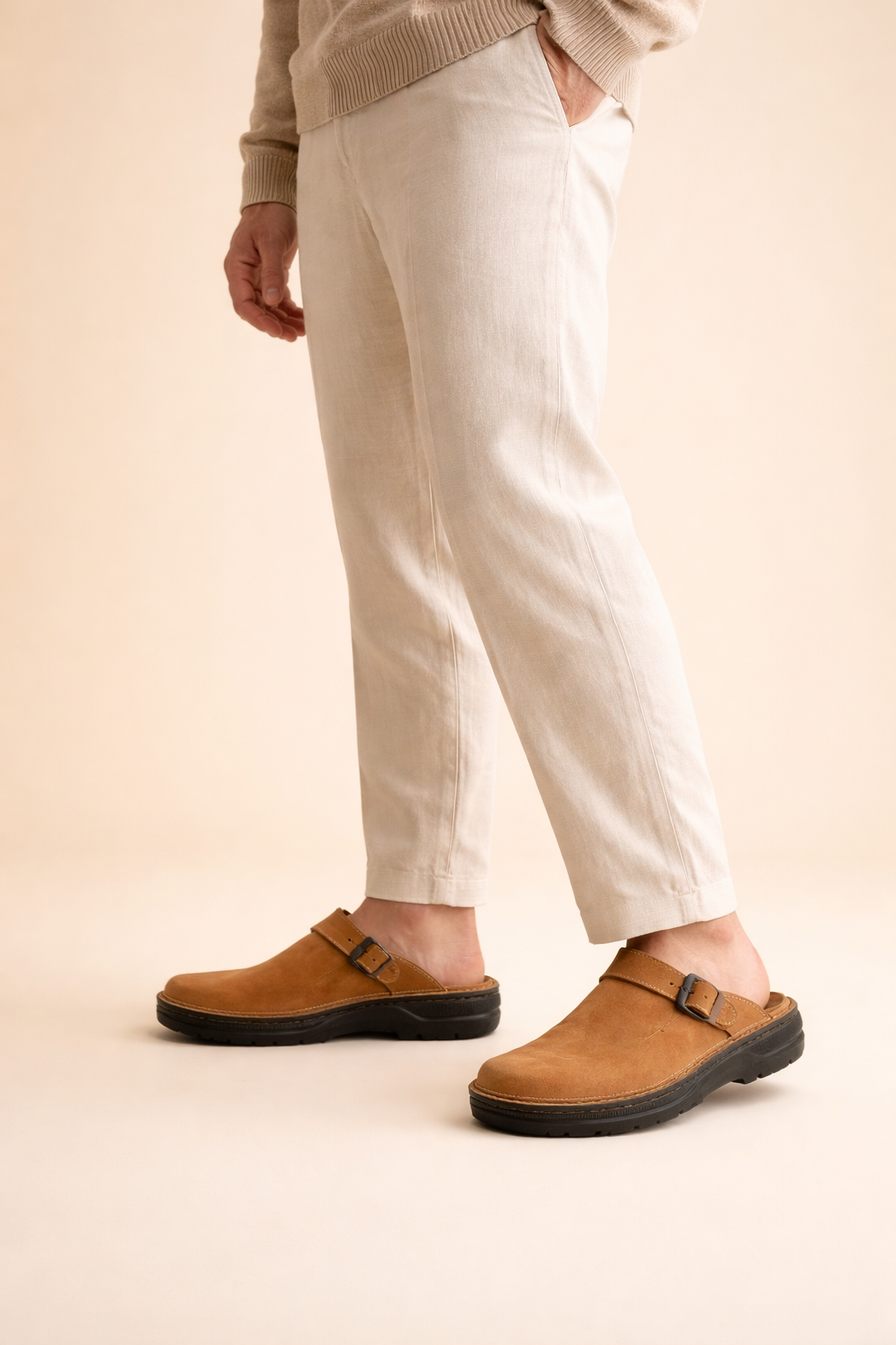 Paolo | Sandalias Clog Ajustables de Comodidad para Hombre