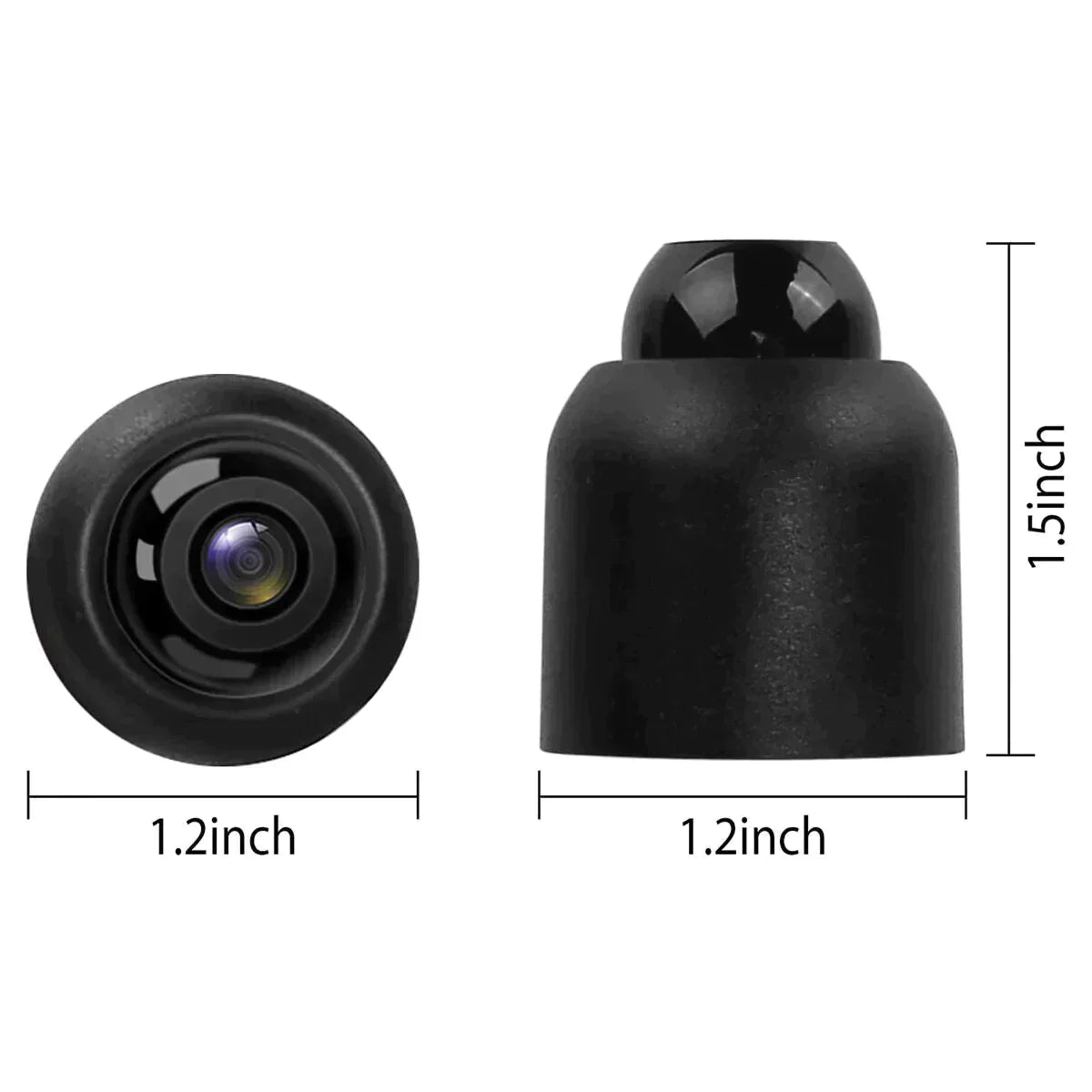Telecamera retromarcia auto impermeabile, obiettivo grandangolare 1.2x1.5 pollici, visione notturna, sicurezza parcheggio, colore nero.