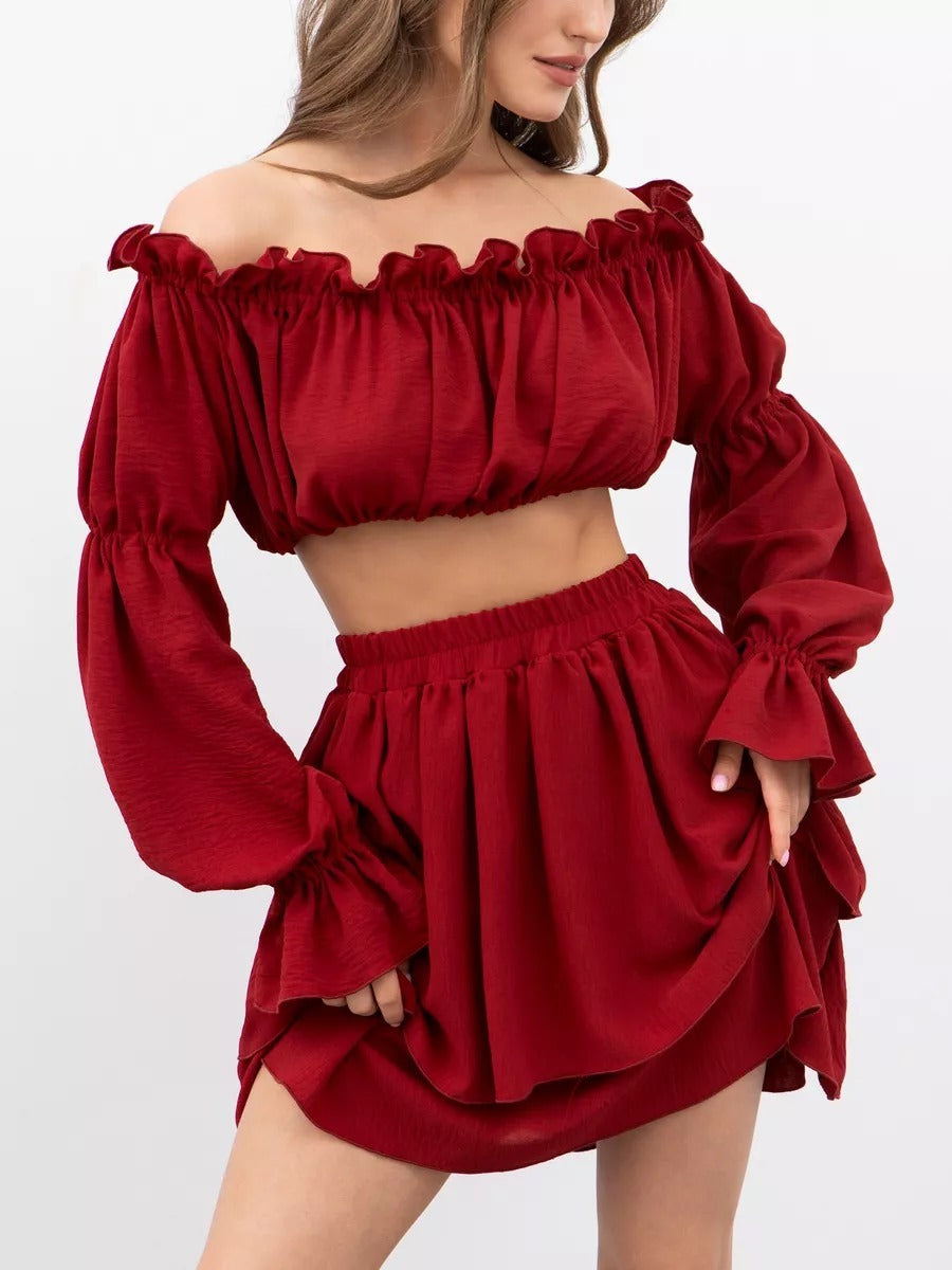 ILDA | Conjunto de verão elegante com ombros descobertos