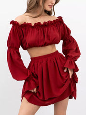 ILDA | Conjunto de verão elegante com ombros descobertos
