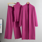 Emilia | 3-teiliges Loungewear-Set für Damen aus Strick mit langem Cardigan