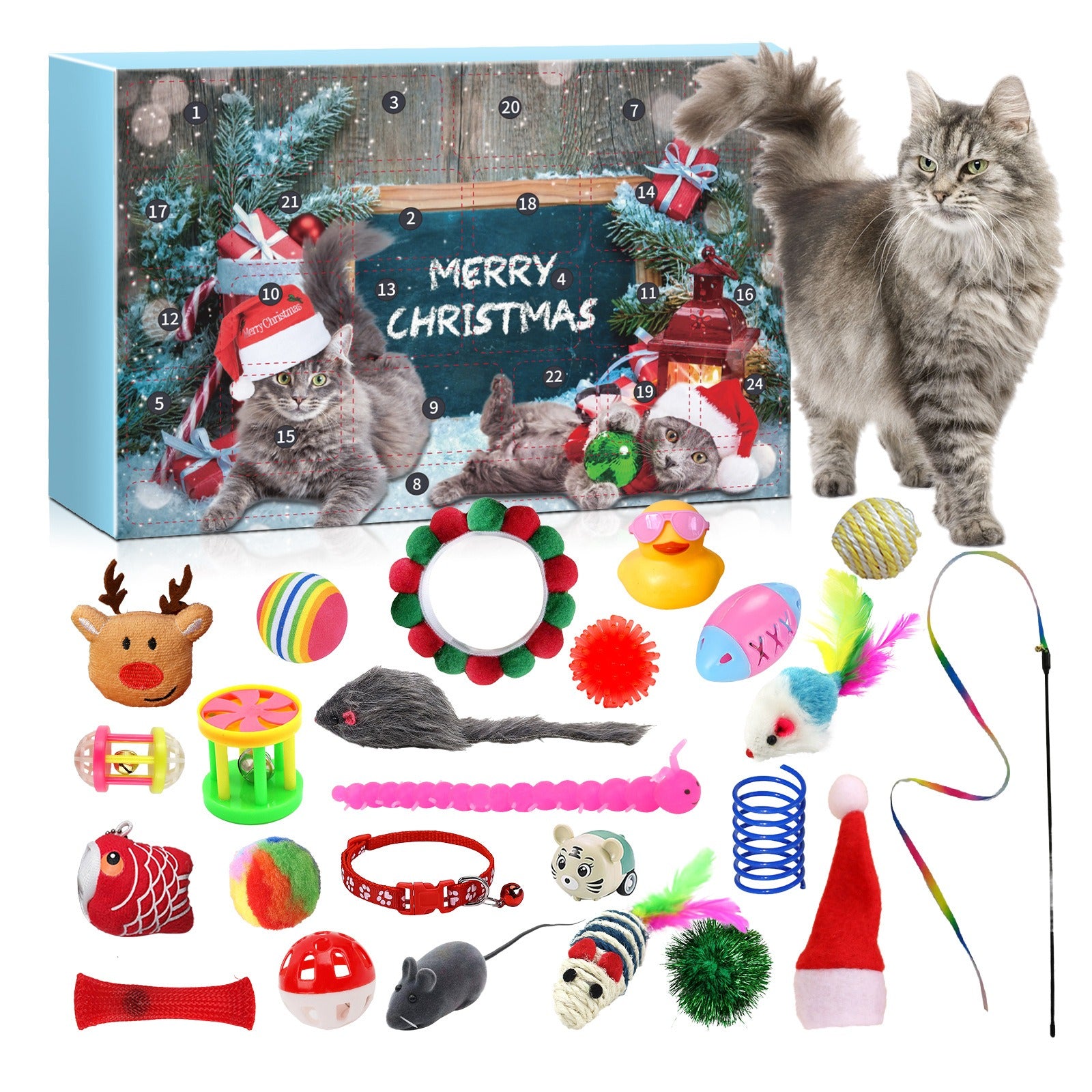 FelineFest | Interactieve adventskalender voor katten met speelgoed en smakelijke traktaties